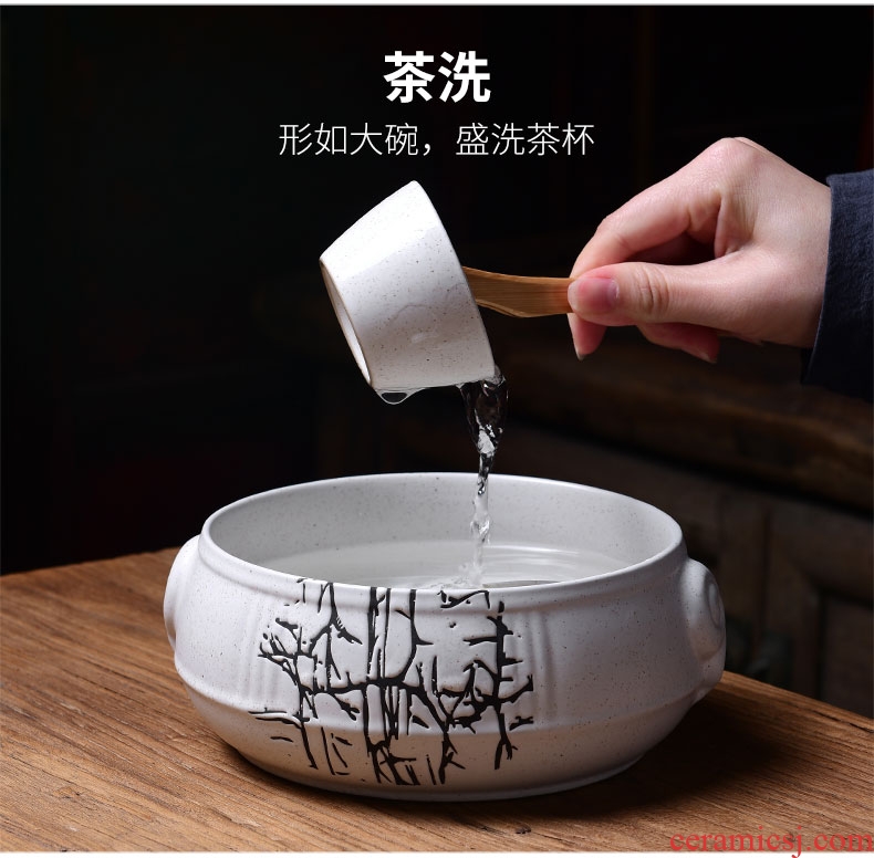 Tao blessing retro white kung fu tea set household ceramics of the silk road the whole tea kettle cup group