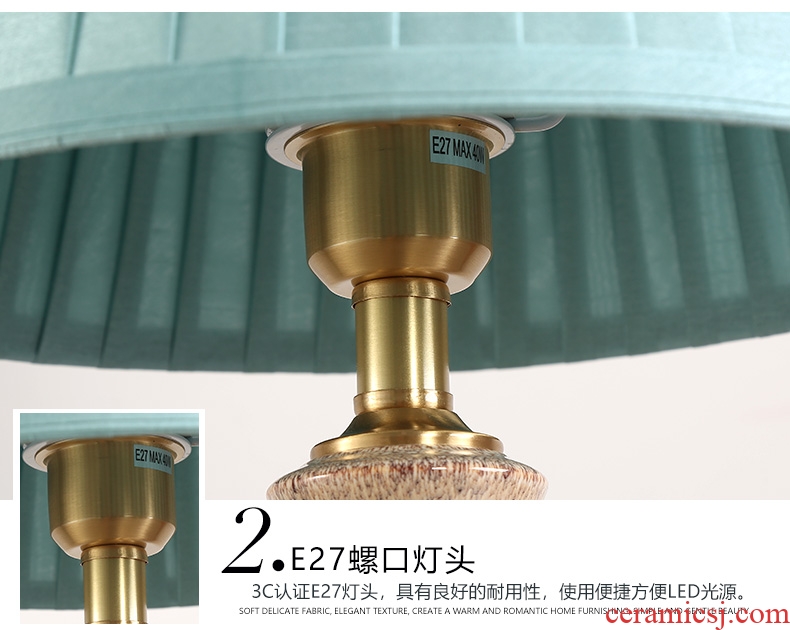 American whole copper ceramic desk lamp LED contracted a warm idea of bedroom the head of a bed a marriage between example room chandeliers