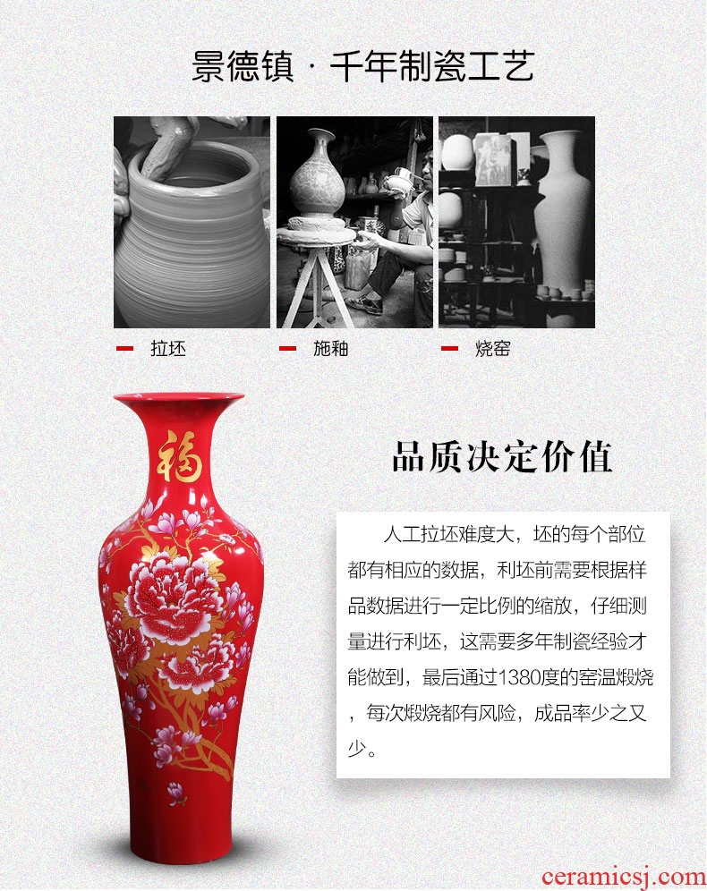 Jingdezhen ceramic furnishing articles archaize large Chinese blue and white porcelain vase flower arrangement sitting room porch decoration TV ark - 599088113020