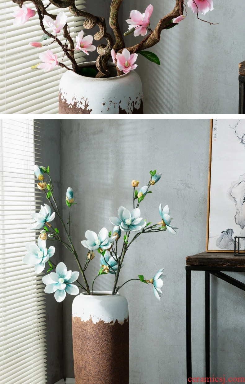 Jingdezhen blue and white ceramics guest - the greeting pine hotel opening arranging flowers potted sitting room adornment is placed large vase - 591498322691