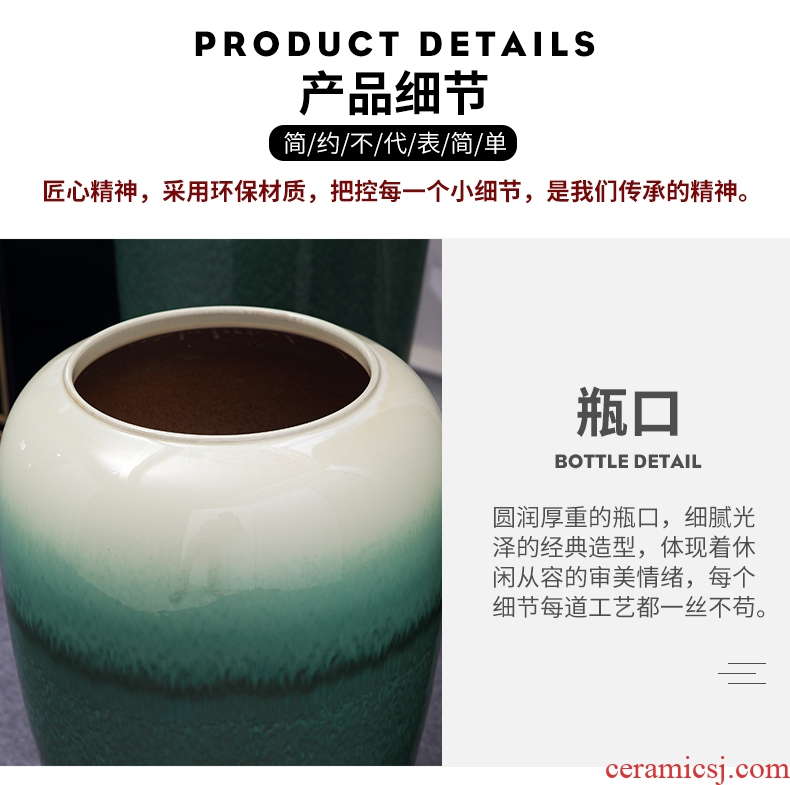 Furnishing articles of jingdezhen ceramics archaize big flower wearing Chinese style living room vase of blue and white porcelain hotel decoration - 596375783516