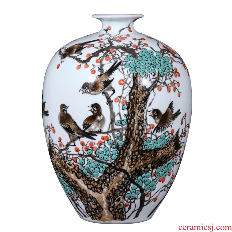 Cixin qiu - yun hand-painted enamel vase of jingdezhen ceramics new Chinese style living room TV cabinet rich ancient frame decorative furnishing articles