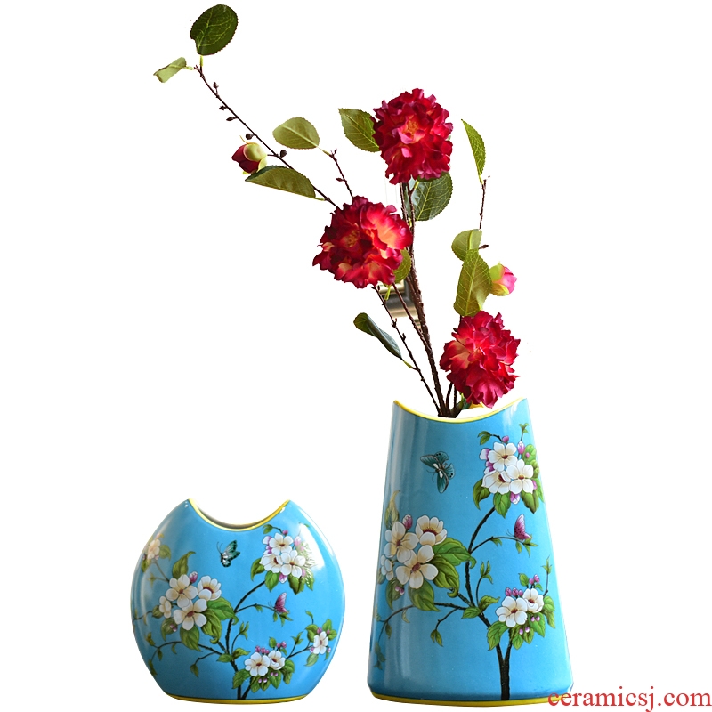 Murphy's new Chinese style ceramic hydroponic flowers vase American country living room show soft adornment flower arranging, furnishing articles