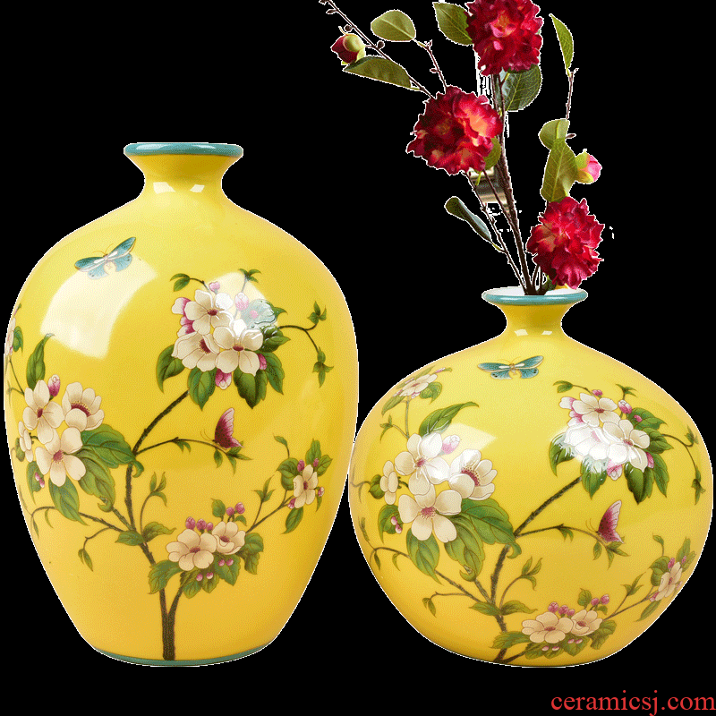 Murphy American country handmade ceramic vases, new Chinese style living room TV cabinet wine cabinet decoration hydroponic flower arranging furnishing articles