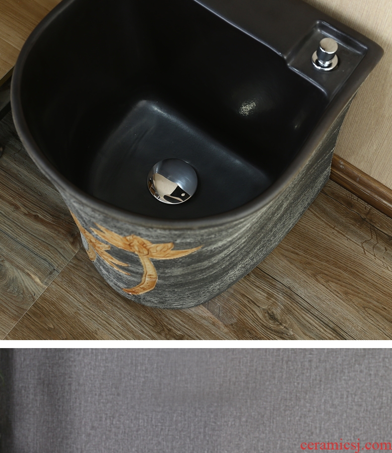 M the pillar type lavatory basin of European pillar ceramic sink basin to a whole floor lavabo column
