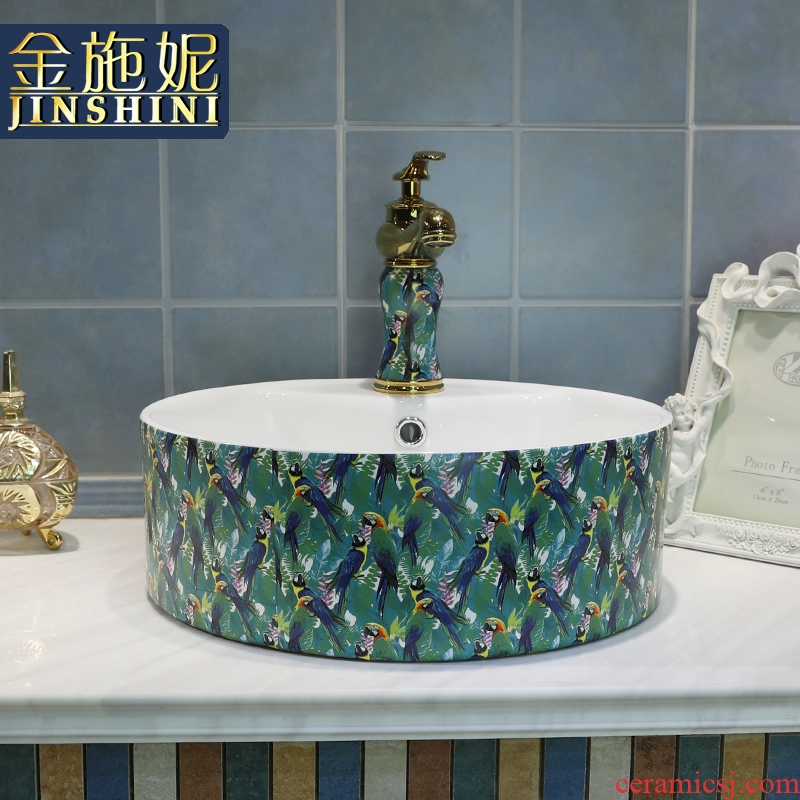 Basin of northern Europe on the ceramic lavabo household circular art Basin bathroom sinks ou for wash Basin trumpet