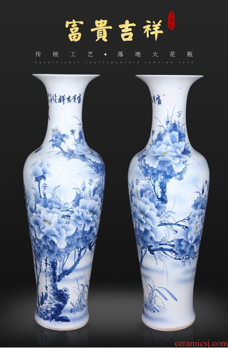 Jingdezhen ceramics vase high - grade hand - made the design blue and white tie up branches of classical Chinese style home furnishing articles handicraft - 596483182685