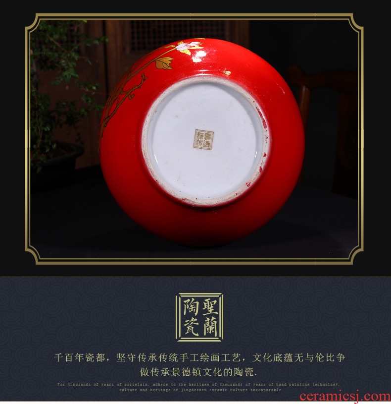 Jingdezhen ceramics landing large Chinese blue and white porcelain bottle gourd vase sitting room feng shui decorations furnishing articles - 603969189920