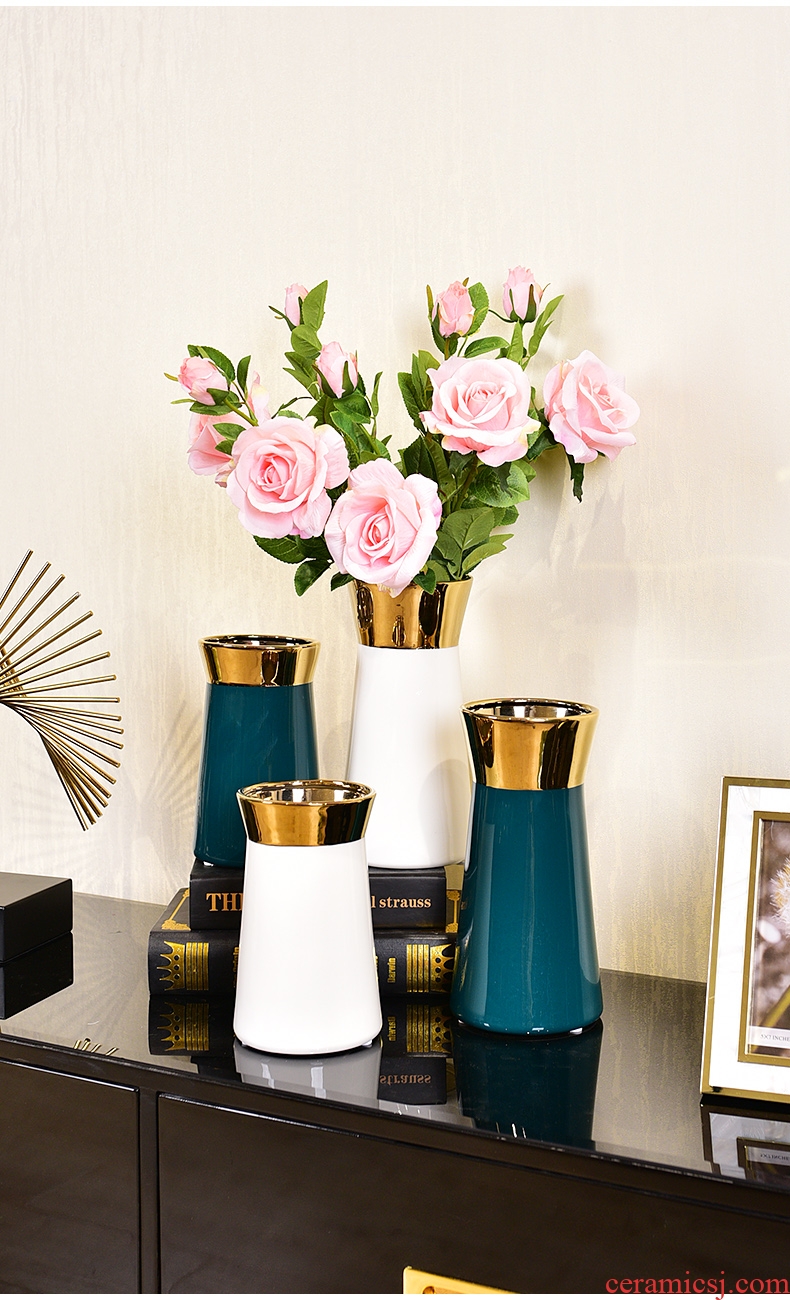 Light murphy Jane European luxury ceramic vase hydroponic creative flower arrangement sitting room place household decorative dried flowers floral arrangements