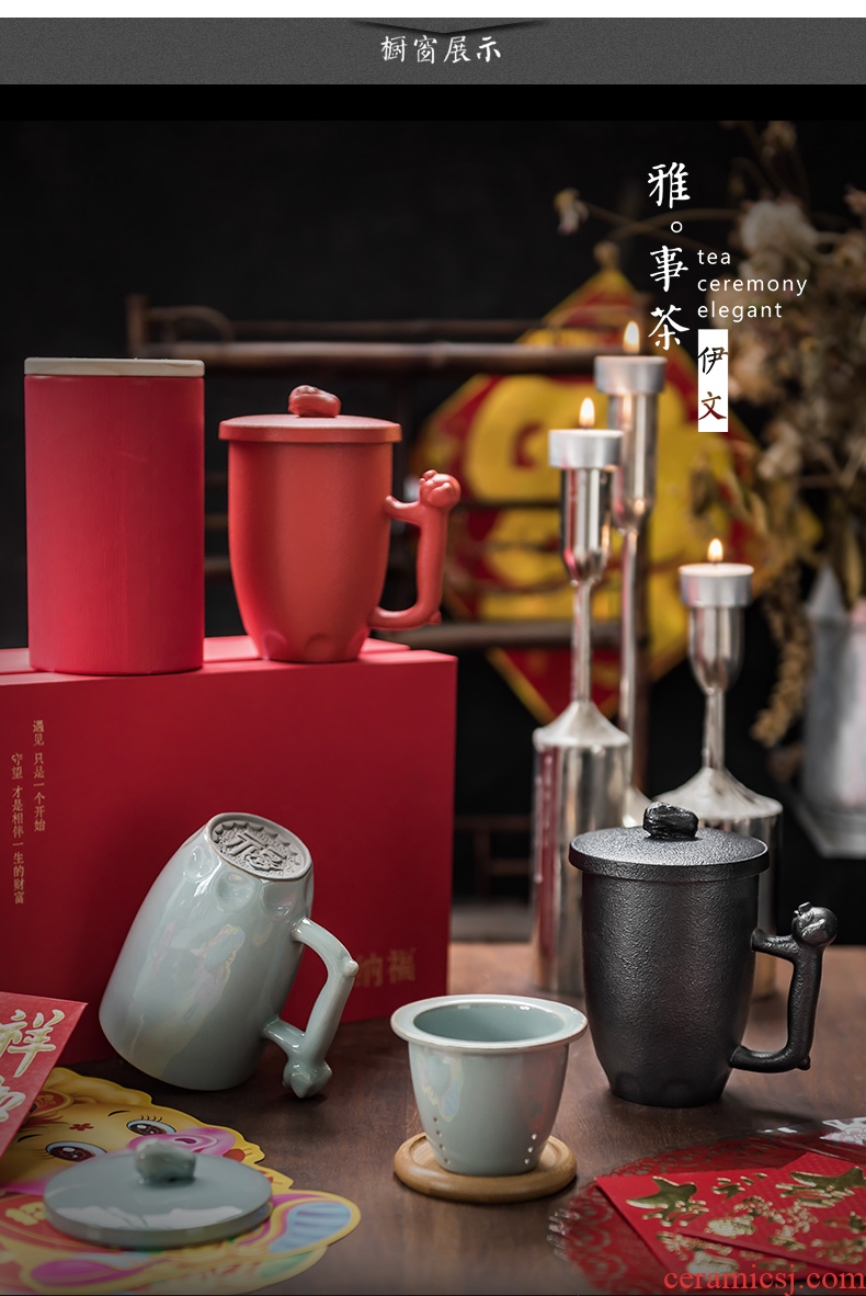 Evan ceramic tea cup with lid cup household custom filter mugs office will tea tea cups