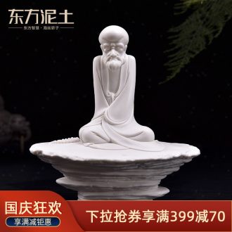 Oriental clay ceramic zen desktop furnishing articles dehua white porcelain sculpture craft art sitting room adornment/zen