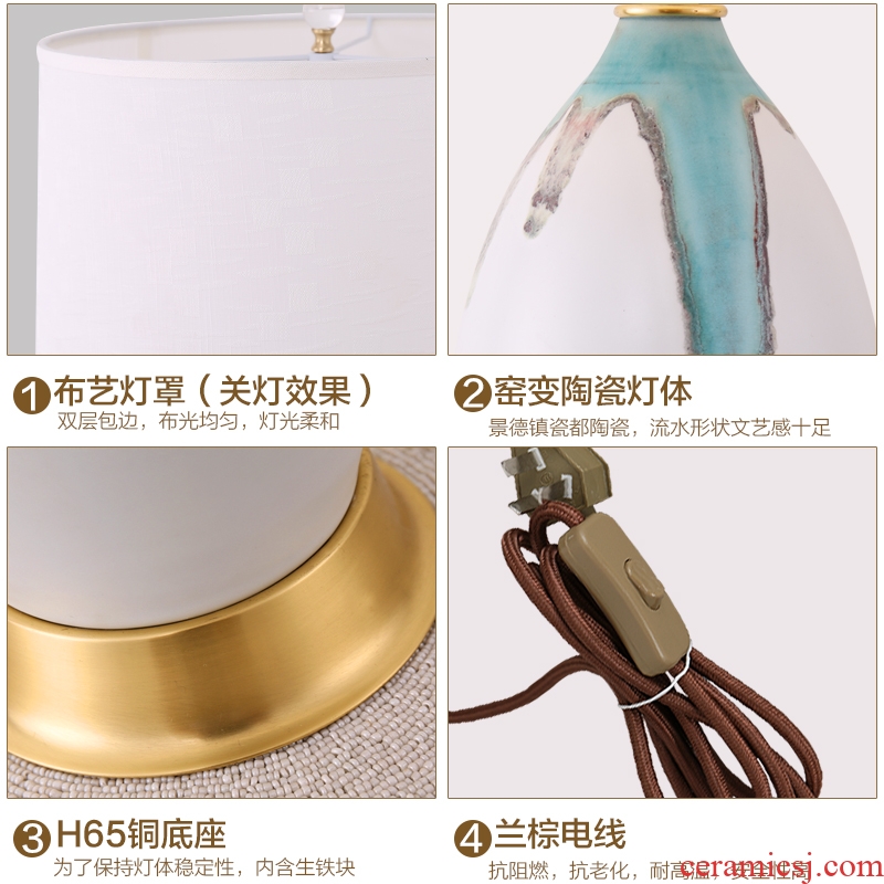 Jingdezhen hand - made ceramic desk lamp of new Chinese creative living room sofa tea table lamp American Nordic light extravagant chandeliers