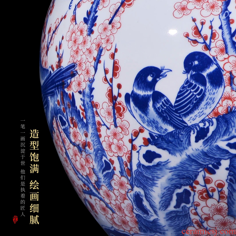 Jingdezhen ceramics antique table dry flower flower arranging new Chinese style household, the sitting room porch decoration vase furnishing articles