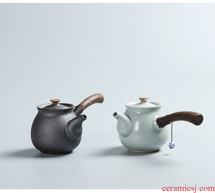 Side as the of your up kung fu tea set ceramic teapot single pot of ebony handle Side filtration pot of the pot of single pot