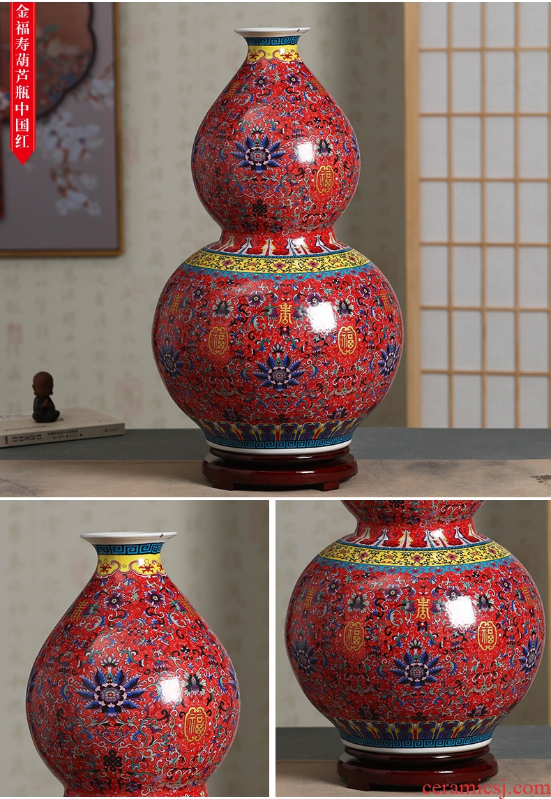 Large ceramic vase furnishing articles household act the role ofing is tasted modern Chinese flower arranging flowers sitting room pumpkin stripe pottery vases - 581142585488