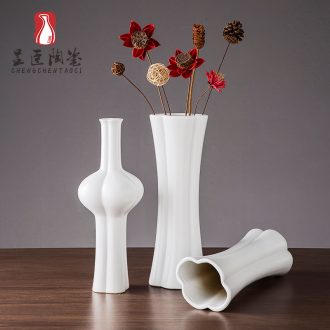 I and contracted black ceramic vase zen hotel decoration dry flower vase furnishing articles sitting room white flower vase