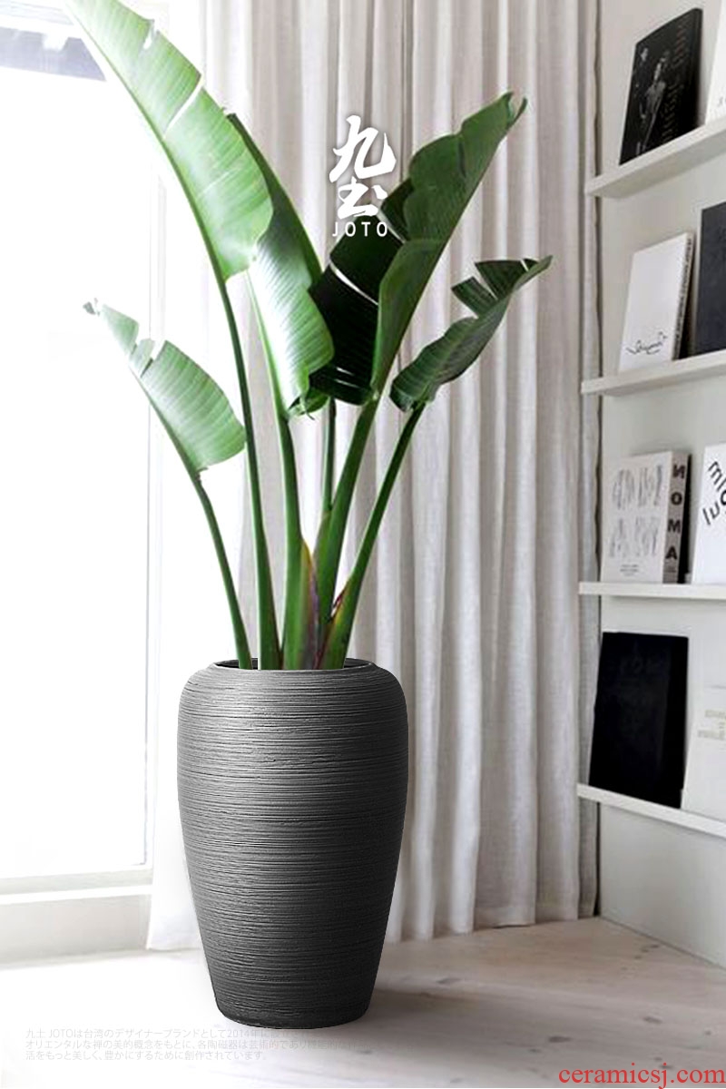 White ceramic dry flower vases, large sitting room flower arranging flower implement Nordic light key-2 luxury household wind dermatoglyph up phnom penh vase - 603967768101