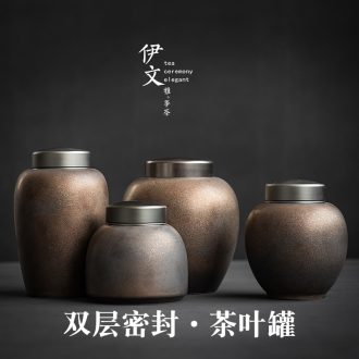 Evan ceramic seal tea caddy piggy bank household receives double POTS to restore ancient ways to wake large POTS