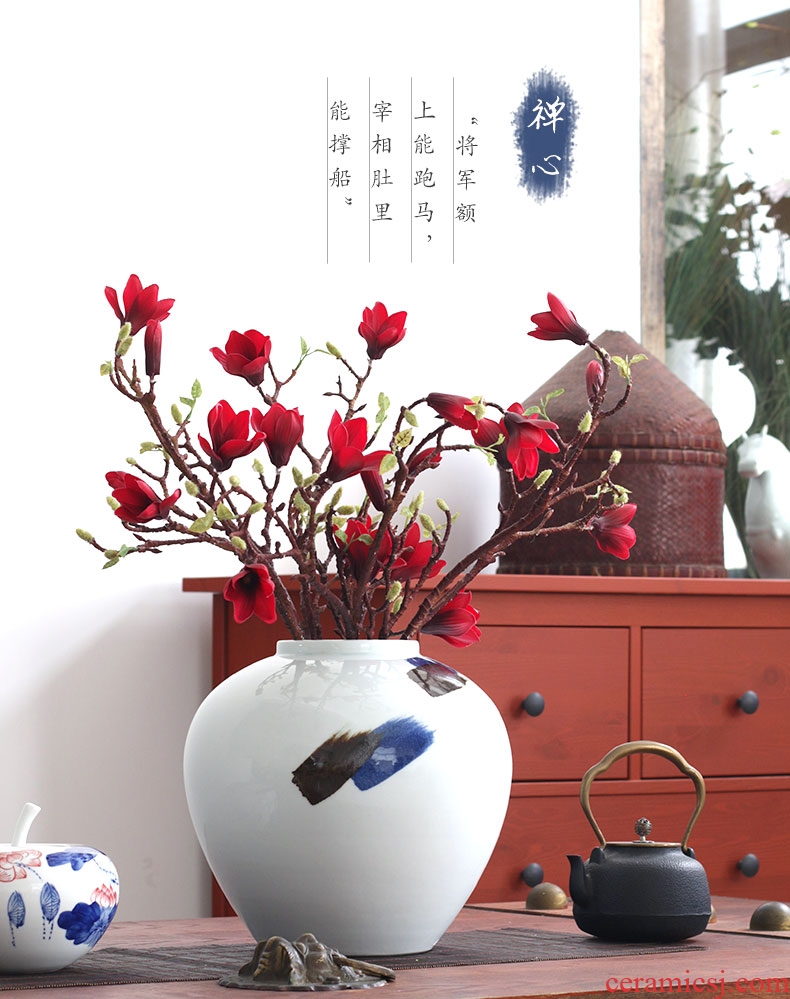 Chinese red Jin Fu porcelain of jingdezhen ceramic vase of large festive wedding sitting room big furnishing articles 1.2 2 m - 602877443498
