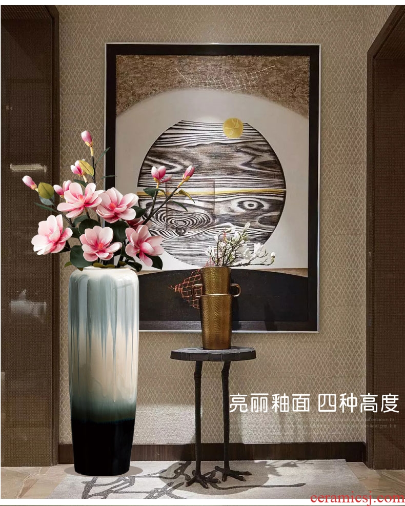 Jingdezhen ceramics peach blossom put water point three - piece vase furnishing articles large Chinese ancient frame sitting room adornment - 596607392113
