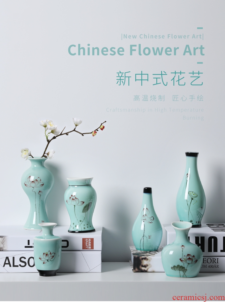 Royal fountain creative ceramic floret bottle modern furnishing articles of Chinese style home decoration flower arranging flowers, kung fu tea set