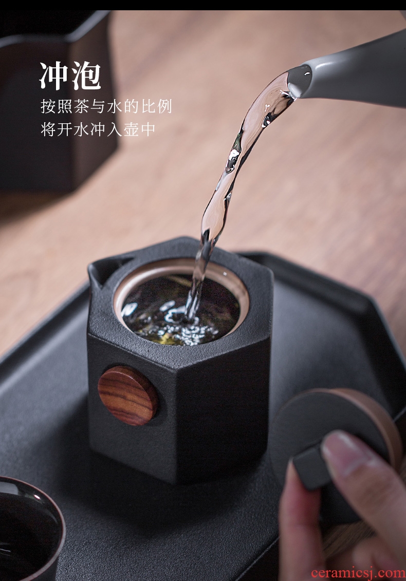Evan six - party teapot Japanese ceramic creative filtering pot of kung fu tea tea tea, household single pot