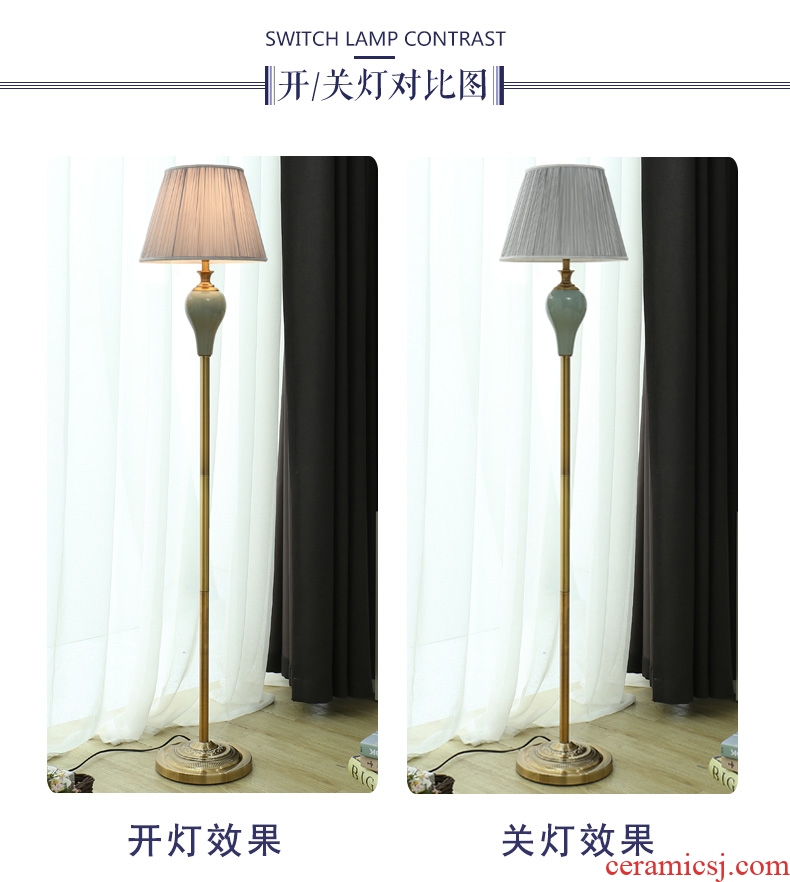 American ceramic vertical light floor lamp sitting room is the study of bedroom the head of a bed contracted and I sofa tea table of remote control