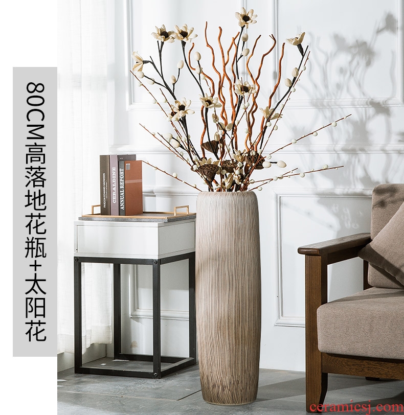 Jingdezhen ceramic open the slice of a large vase archaize crack glaze painting the living room the hotel decoration clear - 597226014134