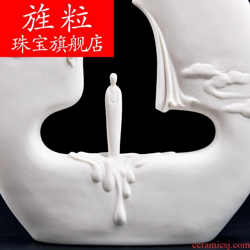 Bm Chinese style living room ceramic zen furnishing articles dehua porcelain sculpture art knot of zen