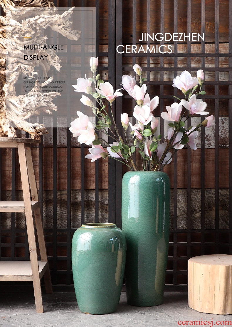 New Chinese style blue flower arranging art ceramic vases, I and contracted example that the sitting room porch decoration flower implement furnishing articles - 594644990569