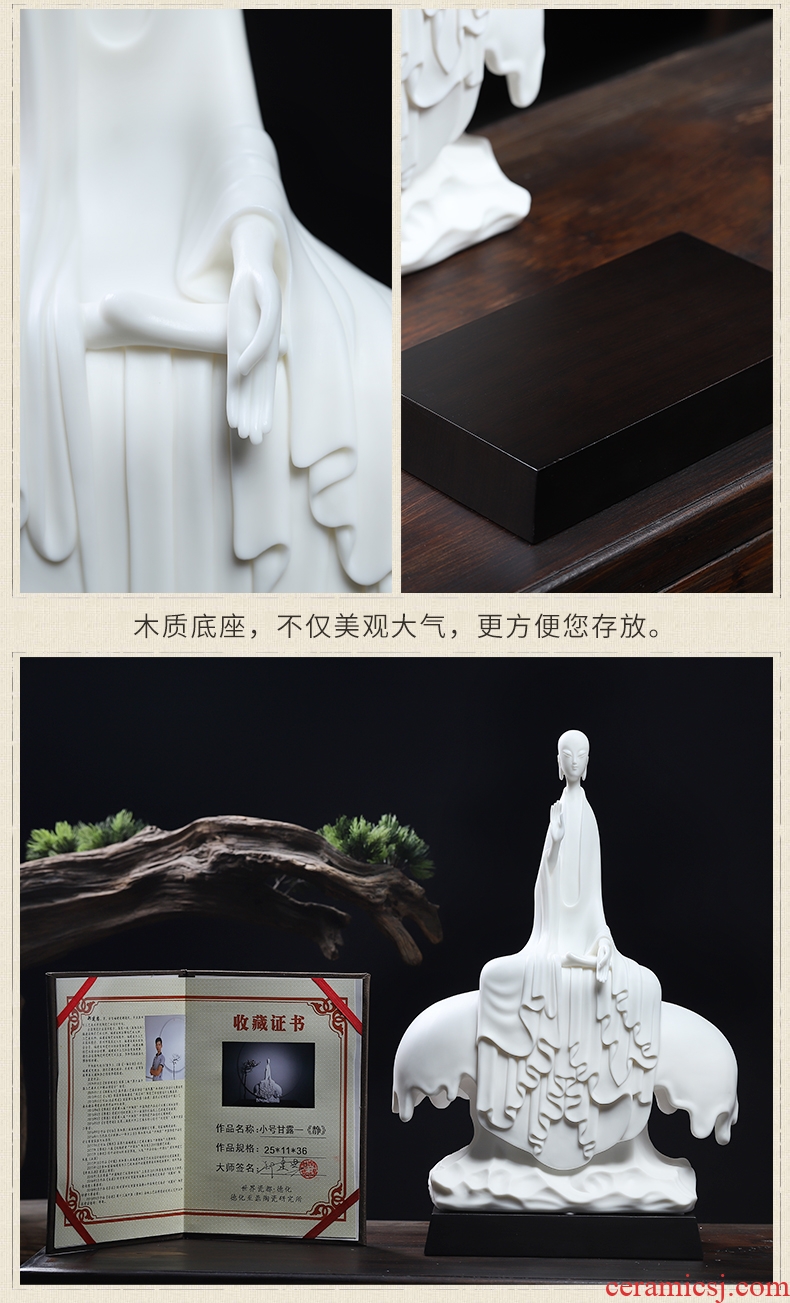 Oriental clay ceramic sculpture craft art new Chinese zen center desktop decoration furnishing articles/small dew