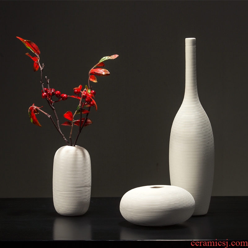 Creative Nordic white ceramic vase furnishing articles sitting room indoor household soft outfit wine accessories dried flower arranging flowers floral outraged