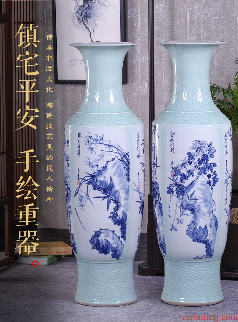 Landing by patterns of jingdezhen ceramics is increasing in the vase Chinese I sitting room place hotel housewarming gift - 606248085226