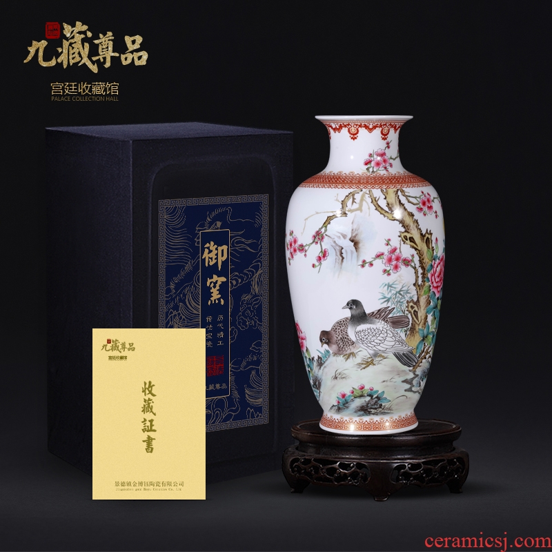 Master of jingdezhen ceramics hand-painted powder enamel bottles of Chinese style living room porch TV ark antique flower arrangement furnishing articles