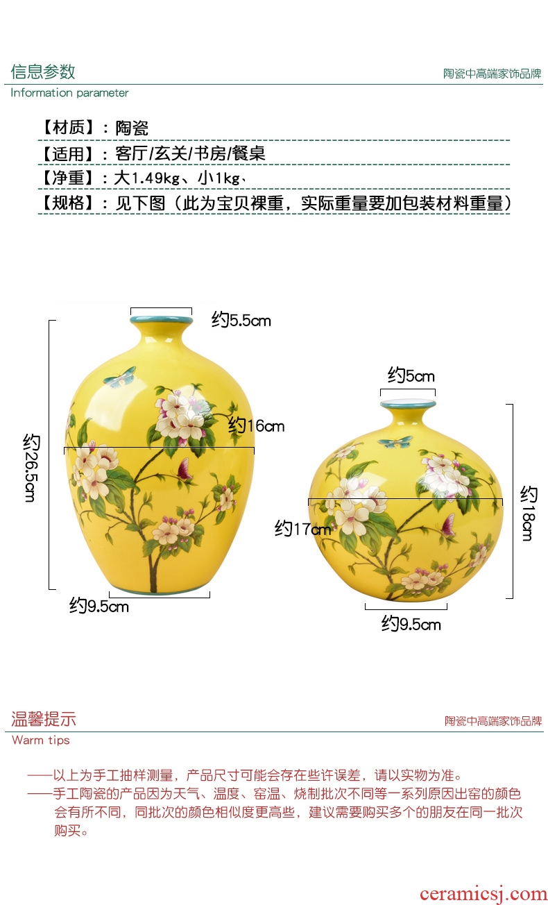 Murphy American country handmade ceramic vases, new Chinese style living room TV cabinet wine cabinet decoration hydroponic flower arranging furnishing articles