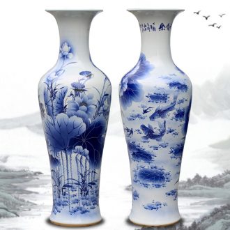 Jingdezhen blue and white porcelain from year to year for ceramic vase of large living room opening large furnishing articles housewarming gift