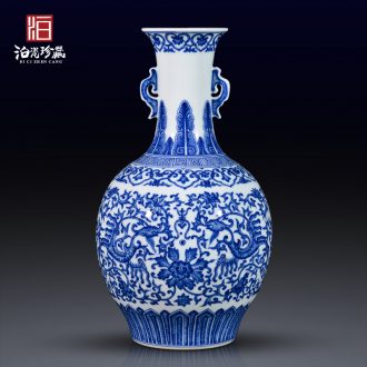 Jingdezhen ceramics antique blue - and - white lucky bamboo vase lily home sitting room ark adornment home furnishing articles