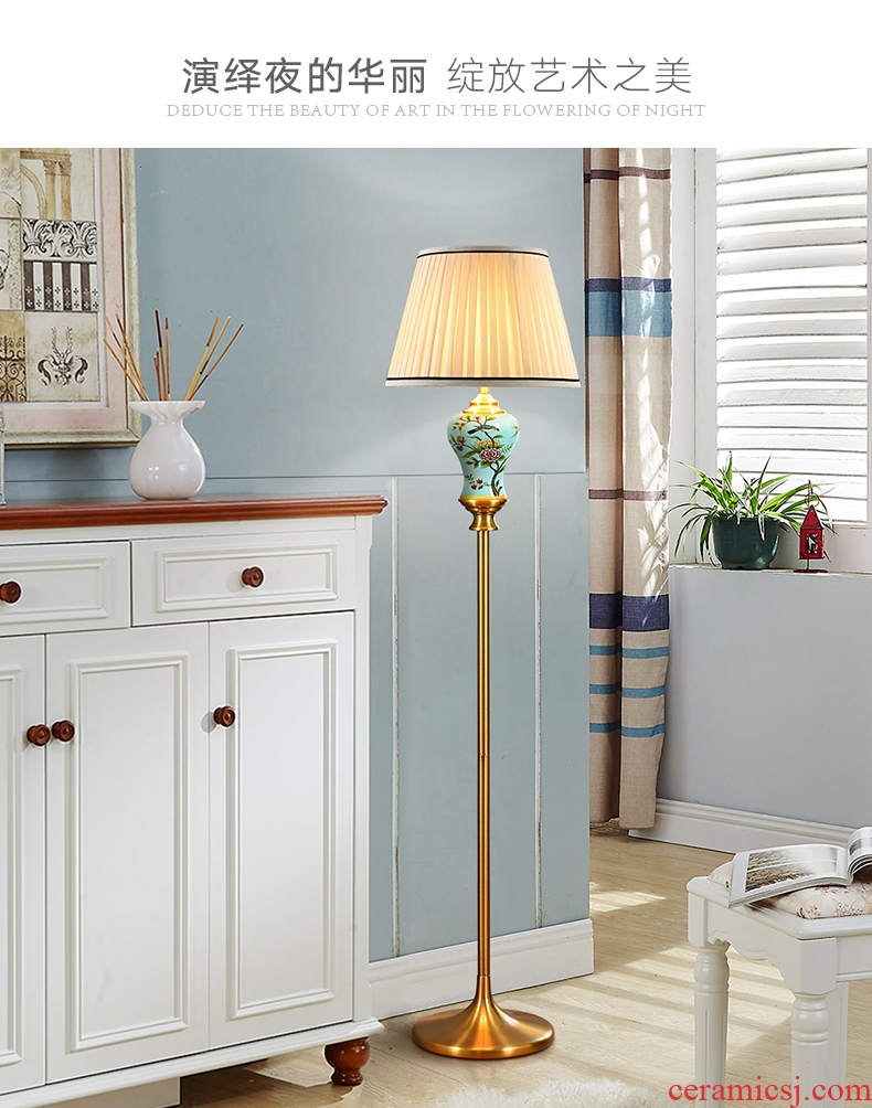 Hand - made painting of flowers and American ceramic floor lamp sitting room is contracted and I study light vertical desk lamp of bedroom the head of a bed to restore ancient ways
