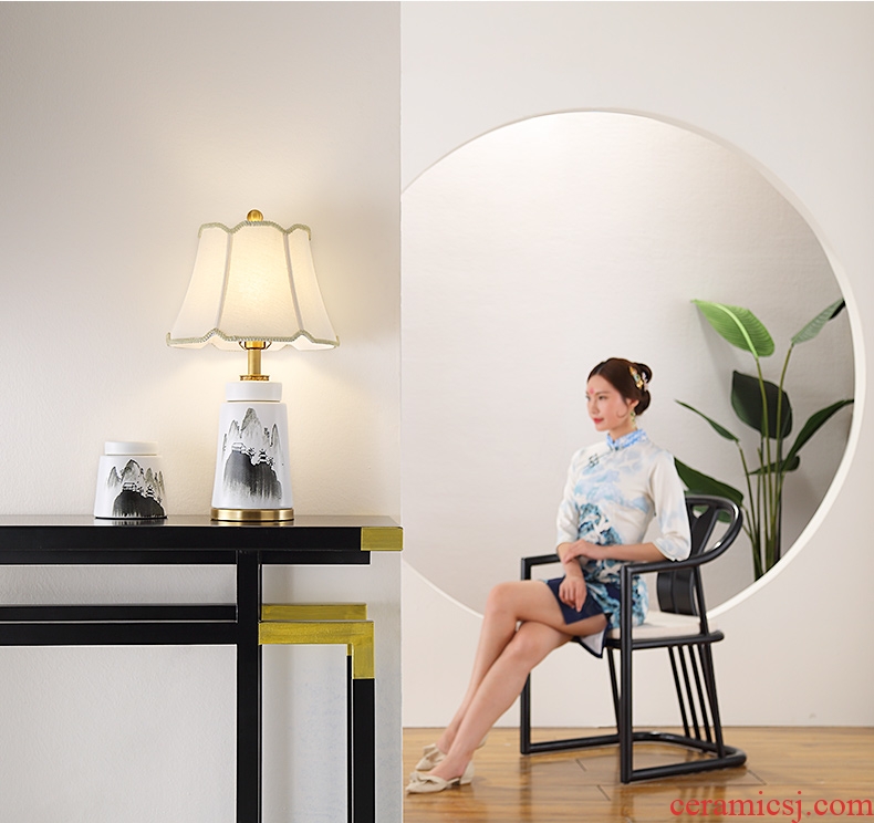 Lamp act the role ofing furnishing articles form a complete set of new Chinese style ceramic vases, cut the modern minimalist art hand-painted decorative landscape painting