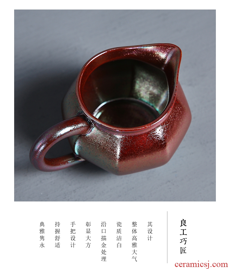Auspicious edge kiln tea set of household ceramic teapot teacup tureen masterpieces of a complete set of kung fu tea set gift boxes