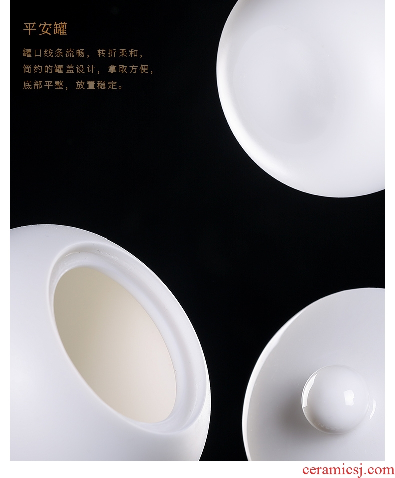 JiaXin ancient dehua white porcelain tea pot checking ceramic seal POTS mini jar boxes of tea POTS