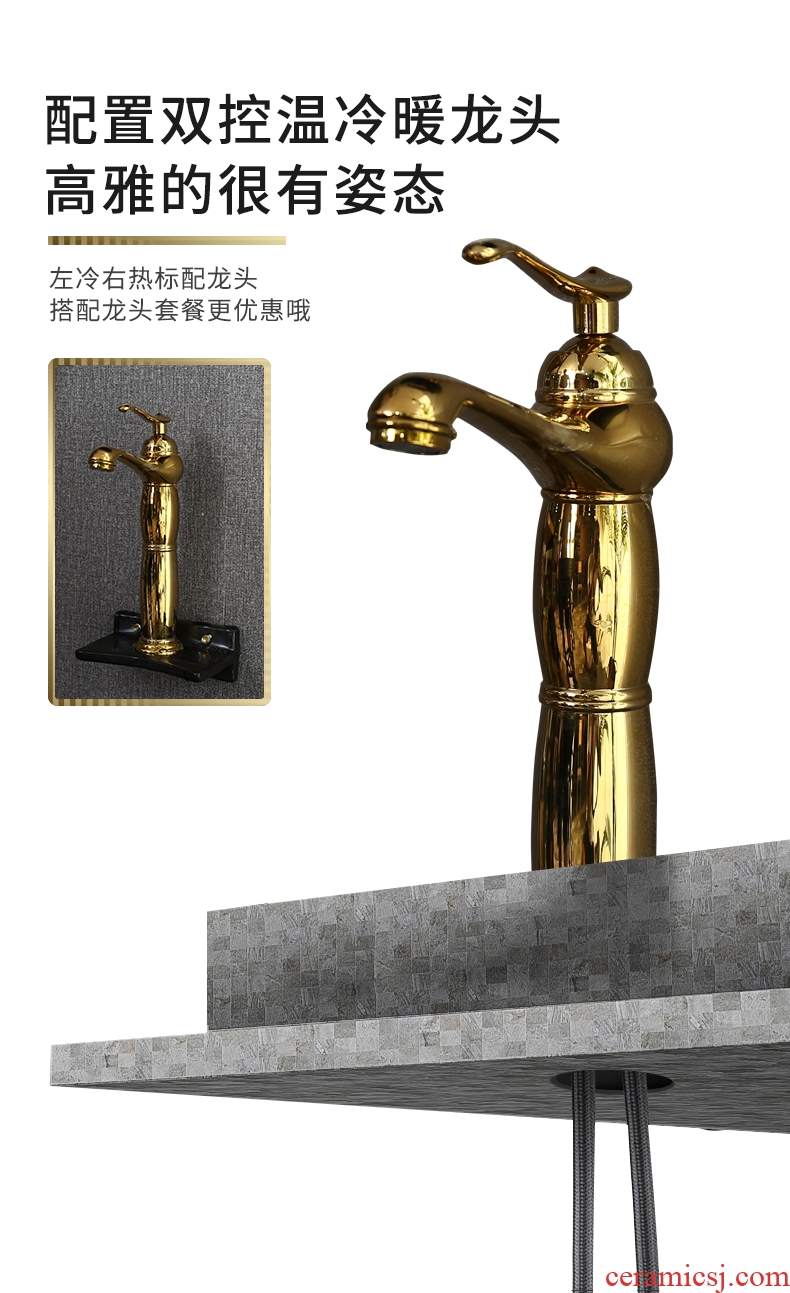 Ceramic glaze pillar pillar type lavatory basin art sink one floor type basin pillar type basin