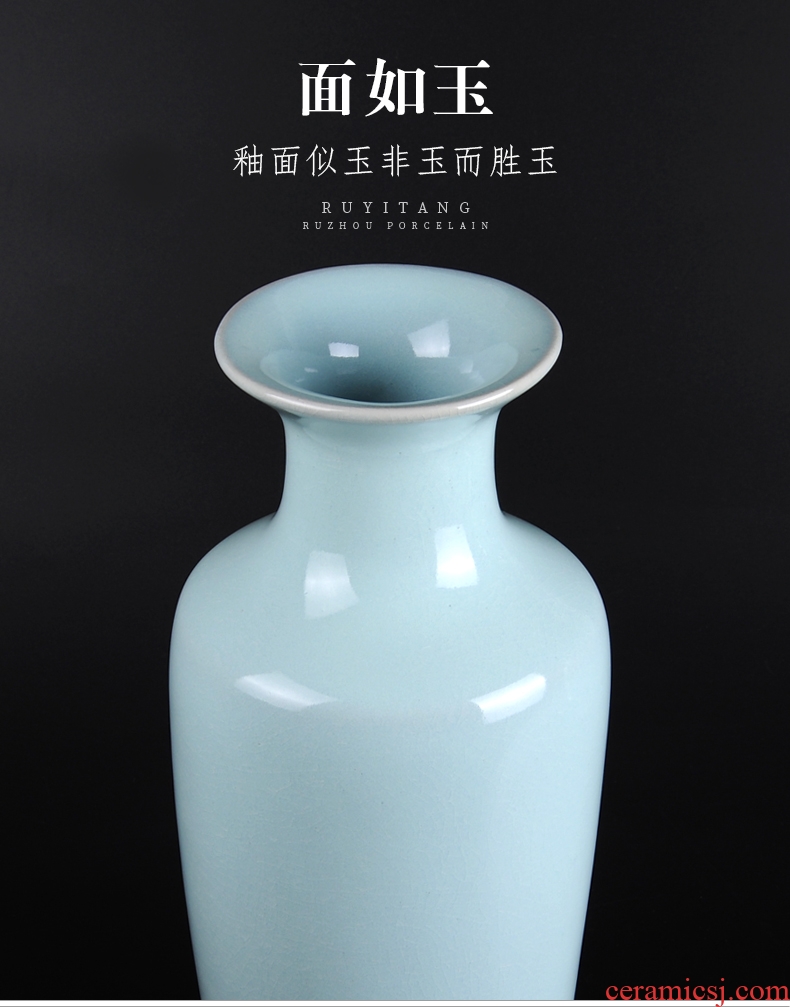 The New Chinese modern home sitting room porch decoration ceramics flower arranging bottles large TV ark, home furnishing articles - 536609714284