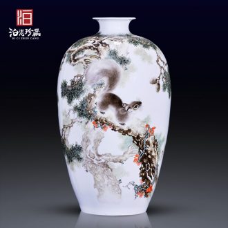 Jingdezhen ceramics hand - made pastel pines vases, new Chinese style home sitting room, bedroom adornment home furnishing articles