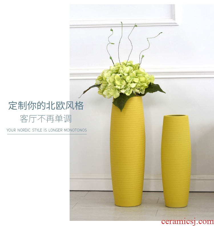 Jingdezhen ground vase large - sized ceramic furnishing articles I and contracted home sitting room decorates porch retro flower arranging big - 603851330615