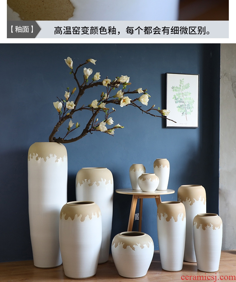 Large vases, I and contracted sitting room flower arranging flowers white thick some ceramic pot home decoration ceramic furnishing articles