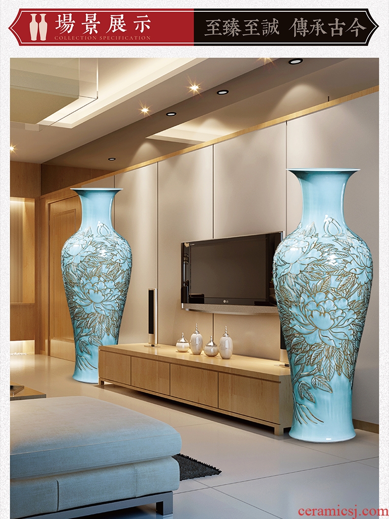 Ceramic vases, flower arrangement sitting room place I and contracted to restore ancient ways the dried ou landing big flowerpot jingdezhen porcelain - 599676994614