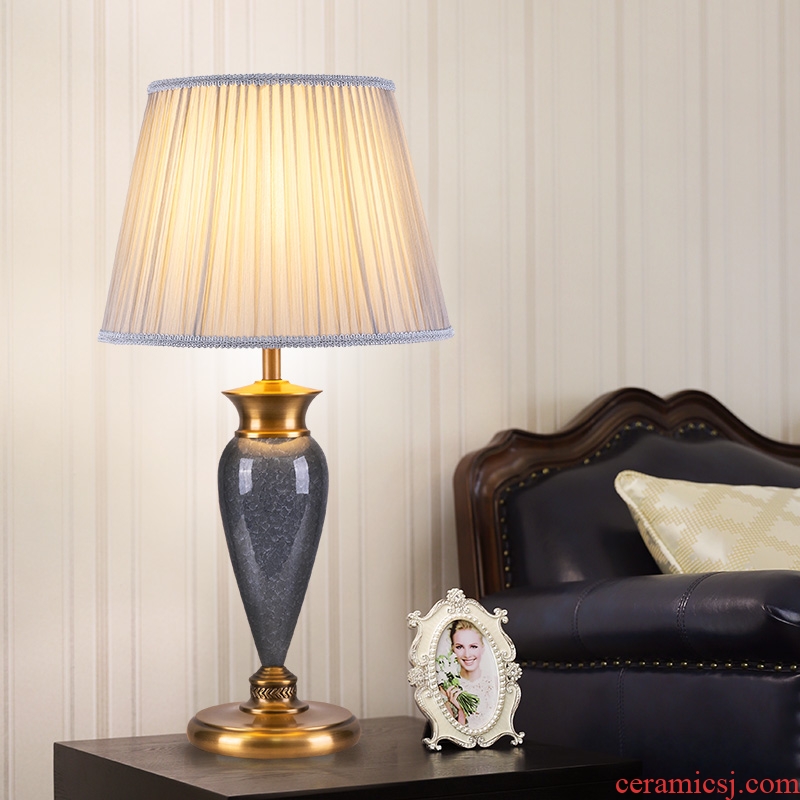American I and contracted pure color lamp decoration ceramics art designers all copper lamps and lanterns of the sitting room the bedroom of the head of a bed