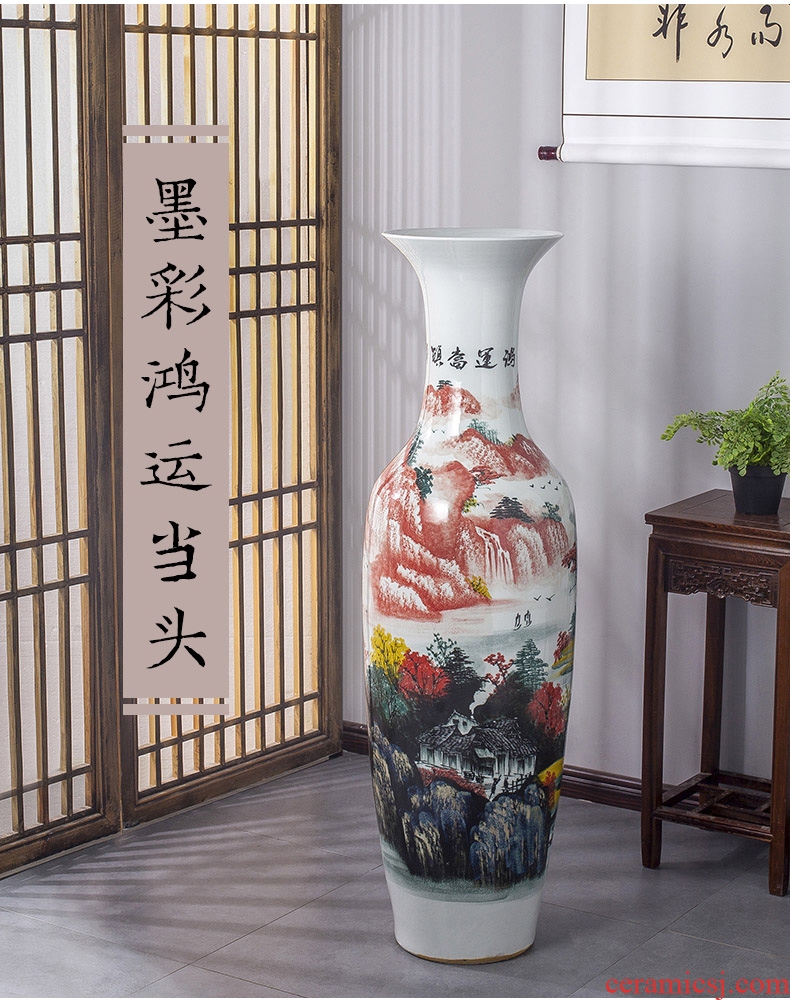 Modern Chinese jingdezhen ceramics vase landing hotel club large handicraft sitting room that occupy the home furnishing articles - 600950254549
