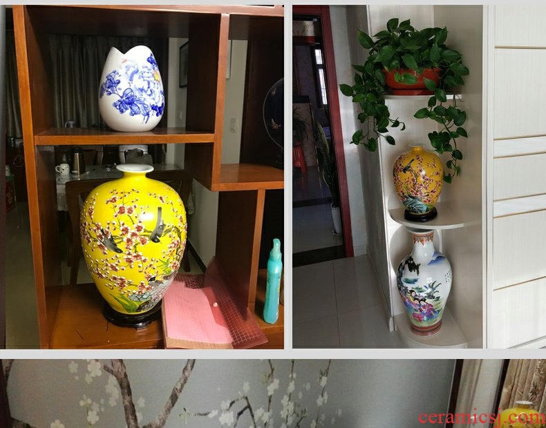 Continuous grain of jingdezhen ceramic hand - made vases of new Chinese style household living room TV cabinet decoration flower arrangement